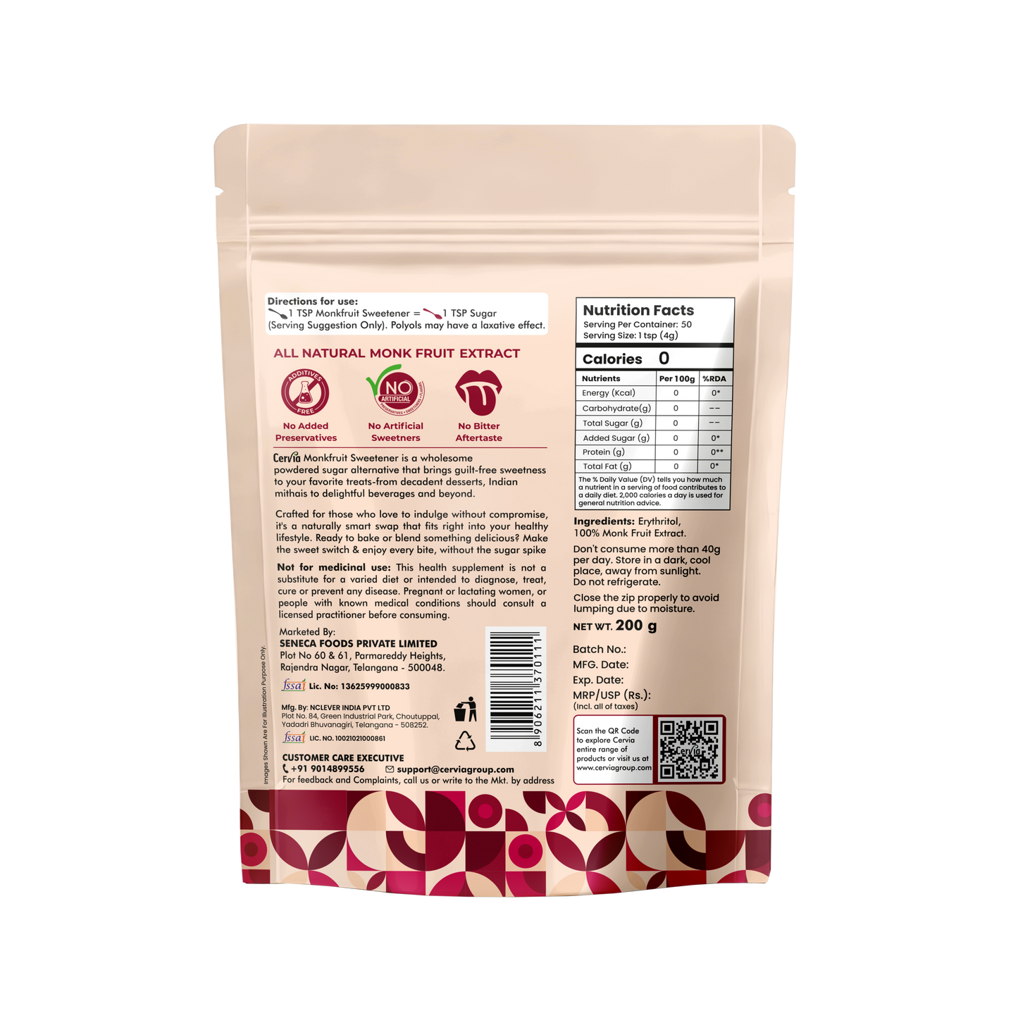 Monk Fruit Sweetener 200gm